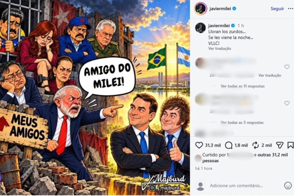 Milei provoca Lula após ser citado em debate: "Esquerdistas choram"