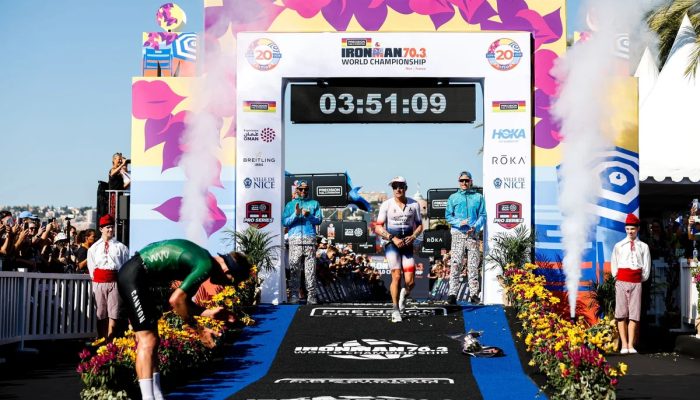 Campeão olímpico, bate tempo recorde de corrida no Mundial de Ironman 70.3