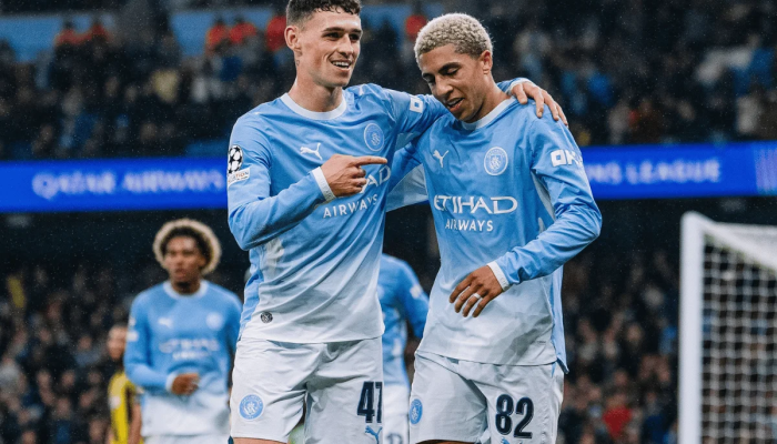 Foden marca três e Manchester City goleia o AEK na Champions League
