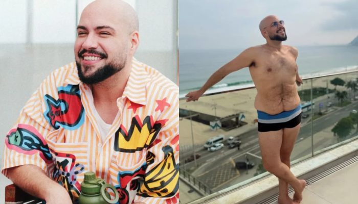 Tiago Abravanel posa de sunga após perder 23 kg e público aplaude